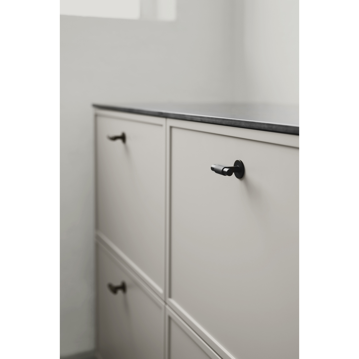T-knop manor T ø30x54x39 zamak mat zwart